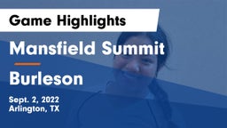 Mansfield Summit  vs Burleson  Game Highlights - Sept. 2, 2022