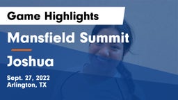 Mansfield Summit  vs Joshua  Game Highlights - Sept. 27, 2022