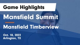 Mansfield Summit  vs Mansfield Timberview  Game Highlights - Oct. 18, 2022