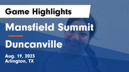 Mansfield Summit  vs Duncanville  Game Highlights - Aug. 19, 2023