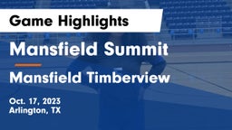 Mansfield Summit  vs Mansfield Timberview  Game Highlights - Oct. 17, 2023