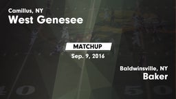 Matchup: West Genesee vs. Baker  2016