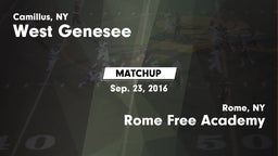 Matchup: West Genesee vs. Rome Free Academy  2016
