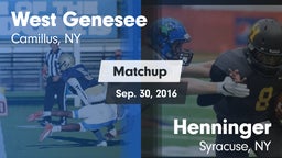 Matchup: West Genesee vs. Henninger  2016