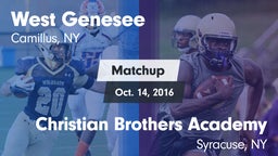 Matchup: West Genesee vs. Christian Brothers Academy  2016