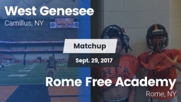 Matchup: West Genesee vs. Rome Free Academy  2017