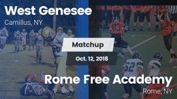 Matchup: West Genesee vs. Rome Free Academy  2018