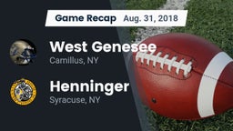 Recap: West Genesee  vs. Henninger  2018