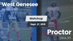 Matchup: West Genesee vs. Proctor  2019
