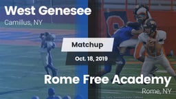 Matchup: West Genesee vs. Rome Free Academy  2019
