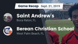 Recap: Saint Andrew's  vs. Berean Christian School 2019