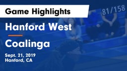 Hanford West  vs Coalinga Game Highlights - Sept. 21, 2019