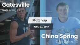 Matchup: Gatesville High vs. China Spring  2017