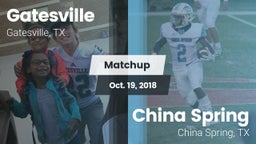 Matchup: Gatesville High vs. China Spring  2018