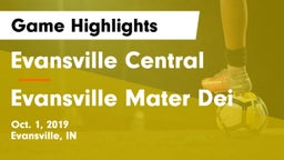 Evansville Central  vs Evansville Mater Dei Game Highlights - Oct. 1, 2019