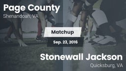Matchup: Page County vs. Stonewall Jackson  2016