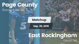 Matchup: Page County vs. East Rockingham 2016