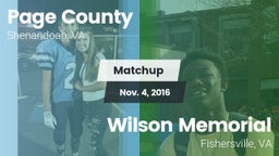 Matchup: Page County vs. Wilson Memorial  2016