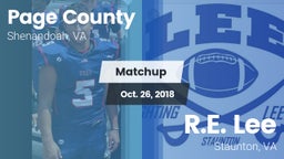 Matchup: Page County vs. R.E. Lee  2018