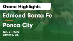 Edmond Santa Fe vs Ponca City  Game Highlights - Jan. 21, 2022