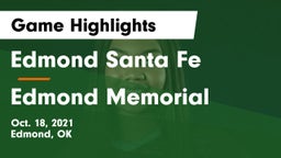 Edmond Santa Fe vs Edmond Memorial  Game Highlights - Oct. 18, 2021