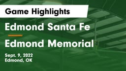 Edmond Santa Fe vs Edmond Memorial  Game Highlights - Sept. 9, 2022
