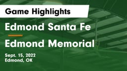 Edmond Santa Fe vs Edmond Memorial  Game Highlights - Sept. 15, 2022