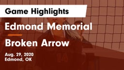 Edmond Memorial  vs Broken Arrow Game Highlights - Aug. 29, 2020