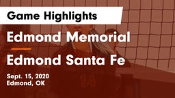 Edmond Memorial  vs Edmond Santa Fe Game Highlights - Sept. 15, 2020