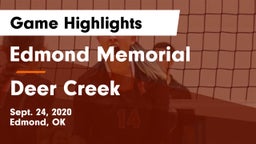 Edmond Memorial  vs Deer Creek Game Highlights - Sept. 24, 2020