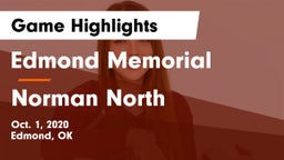 Edmond Memorial  vs Norman North Game Highlights - Oct. 1, 2020