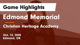 Edmond Memorial  vs Christian Heritage Academy Game Highlights - Oct. 12, 2020