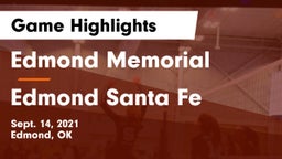 Edmond Memorial  vs Edmond Santa Fe Game Highlights - Sept. 14, 2021