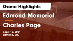 Edmond Memorial  vs Charles Page  Game Highlights - Sept. 10, 2021