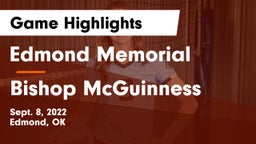 Edmond Memorial  vs Bishop McGuinness  Game Highlights - Sept. 8, 2022