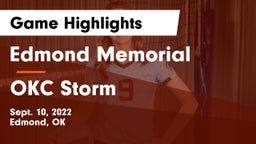 Edmond Memorial  vs OKC Storm Game Highlights - Sept. 10, 2022