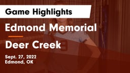Edmond Memorial  vs Deer Creek  Game Highlights - Sept. 27, 2022