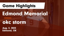 Edmond Memorial  vs okc storm Game Highlights - Aug. 2, 2023