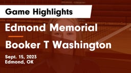 Edmond Memorial  vs Booker T Washington  Game Highlights - Sept. 15, 2023