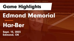 Edmond Memorial  vs Har-Ber  Game Highlights - Sept. 15, 2023