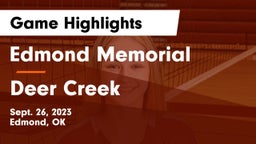 Edmond Memorial  vs Deer Creek Game Highlights - Sept. 26, 2023