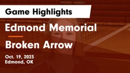 Edmond Memorial  vs Broken Arrow  Game Highlights - Oct. 19, 2023