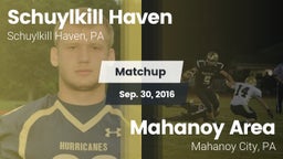 Matchup: Schuylkill Haven vs. Mahanoy Area  2016