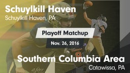 Matchup: Schuylkill Haven vs. Southern Columbia Area  2016