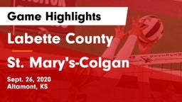 Labette County  vs St. Mary's-Colgan  Game Highlights - Sept. 26, 2020