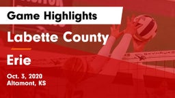 Labette County  vs Erie  Game Highlights - Oct. 3, 2020