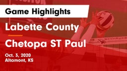 Labette County  vs Chetopa ST Paul Game Highlights - Oct. 3, 2020