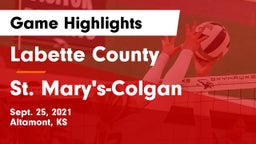 Labette County  vs St. Mary's-Colgan  Game Highlights - Sept. 25, 2021