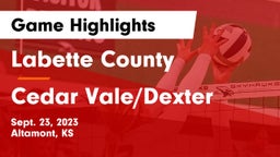 Labette County  vs Cedar Vale/Dexter  Game Highlights - Sept. 23, 2023