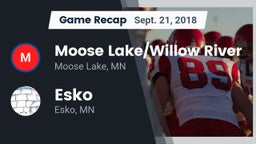 Recap: Moose Lake/Willow River  vs. Esko  2018